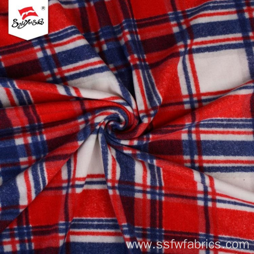 England Check Print Fleece Tartan Fabric